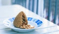 Sicilian snack, fried ball of rice Ã¢â¬ÅarancinoÃ¢â¬Â on a plate, tipical street food of Sicily